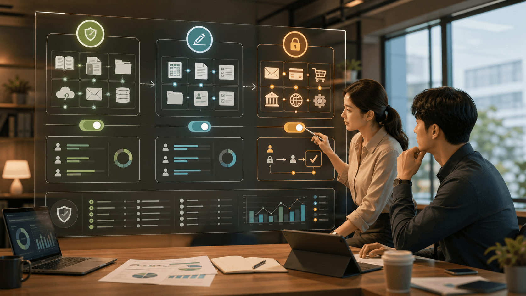 A team designing AI agent permissions with separate read, write, and execute zones, approval gates, and audit logs